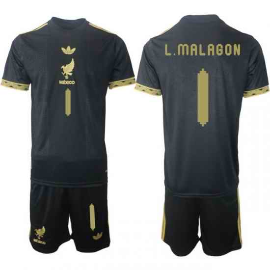 Men Mexico 2025 Soccer Jerseys BlackGold #1 L.MALAGON